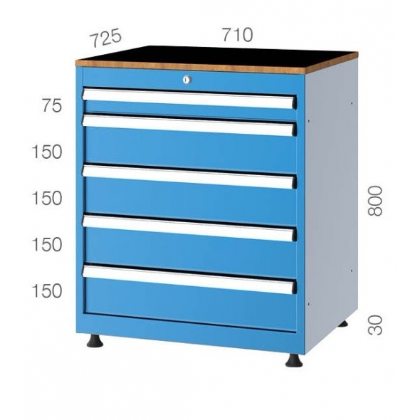 710x725 4 Çekmeceli Takım Dolabı KCD07082